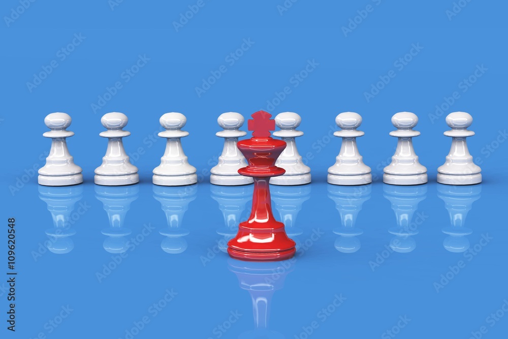 Chess figure, business concept strategy, leadership, team and success  