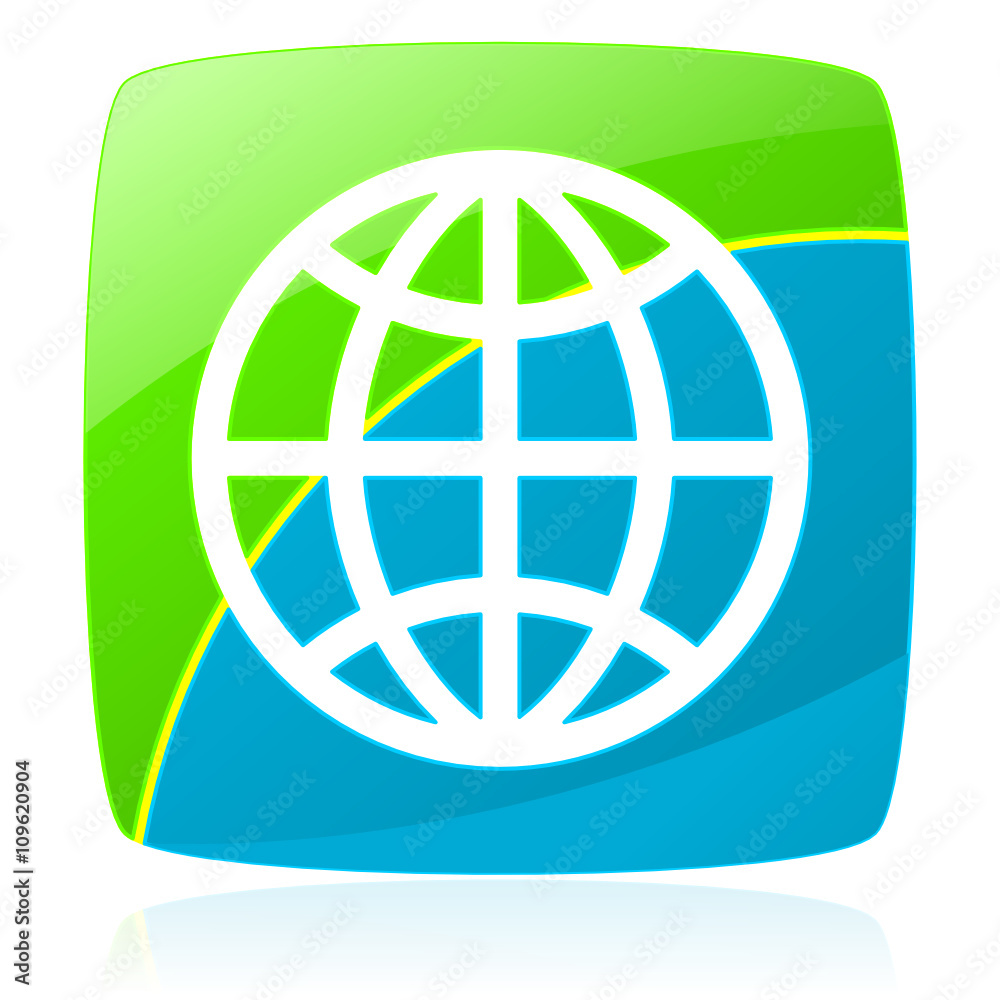 earth green and blue glossy vector web icon earth green and blue glossy vector web icon
