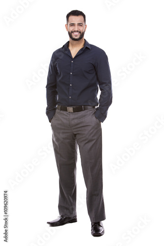 successful businessman on white