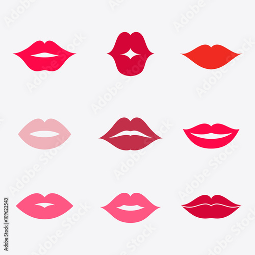 Lips vector icon set