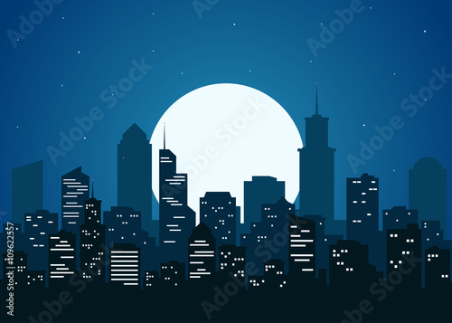 Night city vector illustration