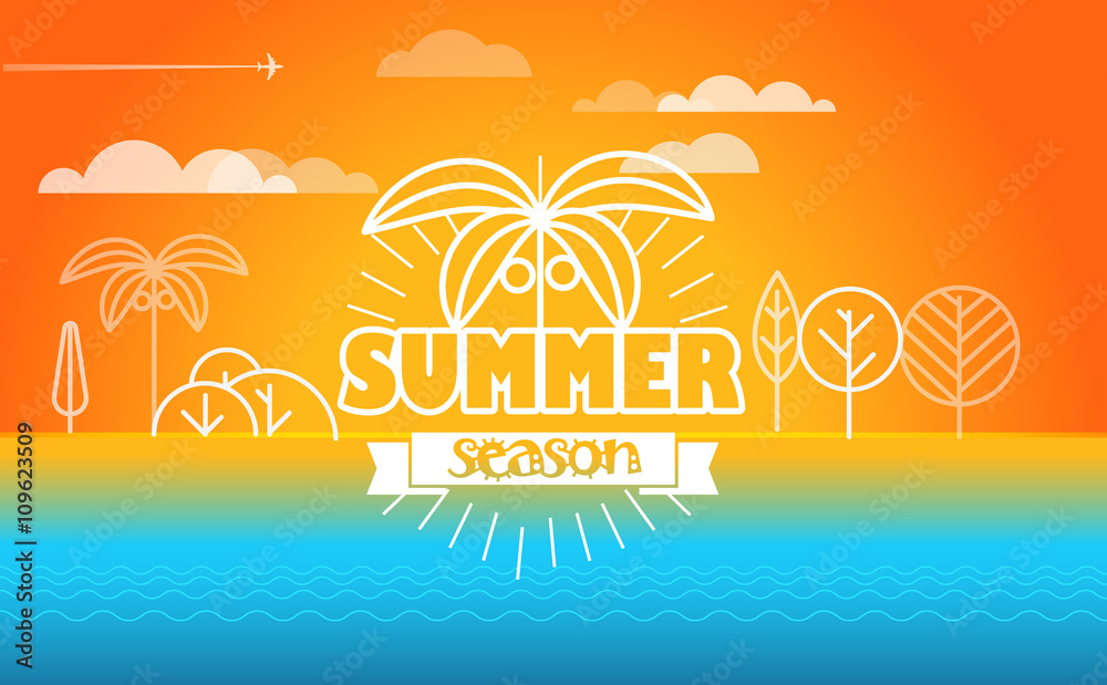 Travel vector illustration. Summer season concept