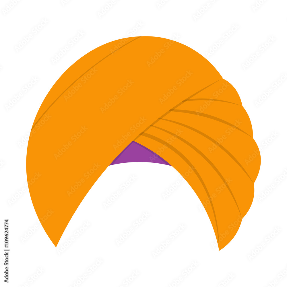 Turban headdress vector illustration isolated on white background Stock