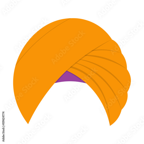 Turban headdress vector illustration isolated on white background