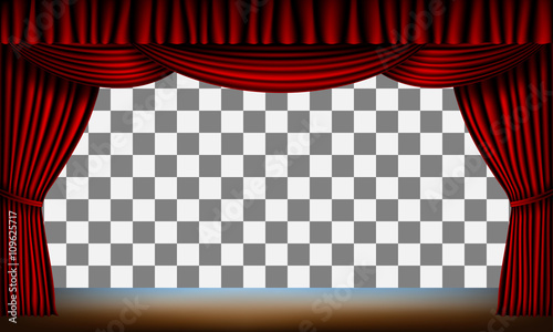 red curtain stage