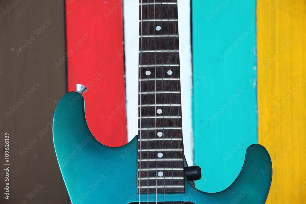 Obraz premium guitar with colorful background.