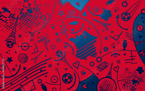 FOND ROUGE ET BLEU