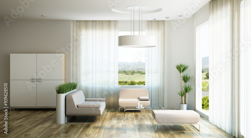 interior design of lounge room, 3d render