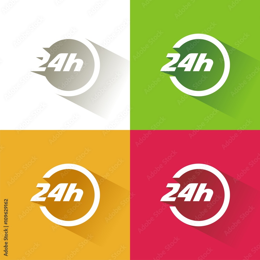 Conjunto de iconos servicio 24 horas. Ilustración vectorial Conjunto de iconos servicio 24 horas. Ilustración vectorial