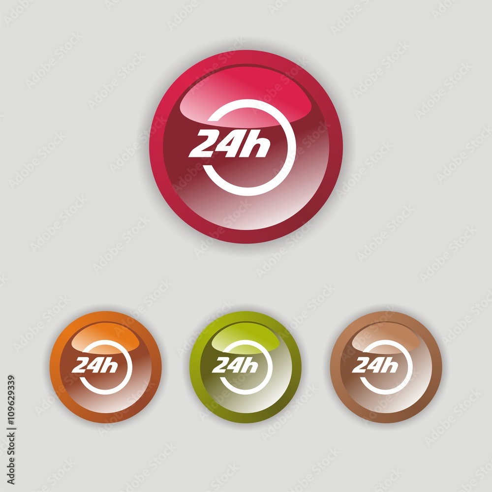 Conjunto de iconos servicio 24 horas. Ilustración vectorial Conjunto de iconos servicio 24 horas. Ilustración vectorial