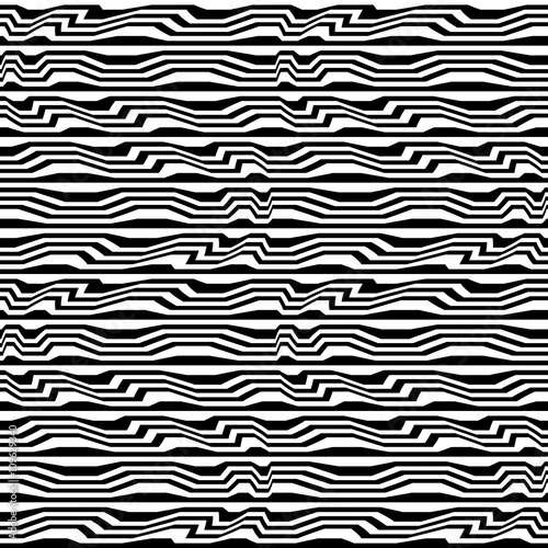 Vector hipster abstract geometry trippy pattern with stripes , black and white seamless geometric background, subtle pillow and bad sheet print, creative art deco, simple wood texture 
