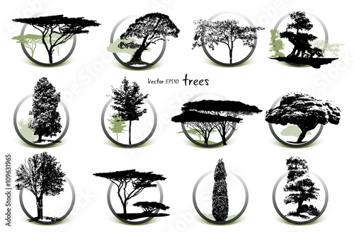 Collection of tree silhouettes
