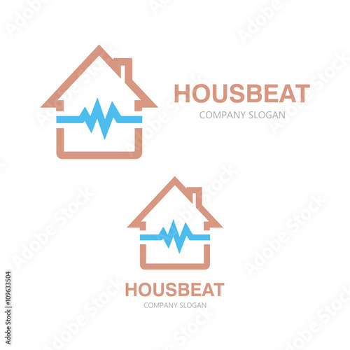 Vector pulsating house logo 