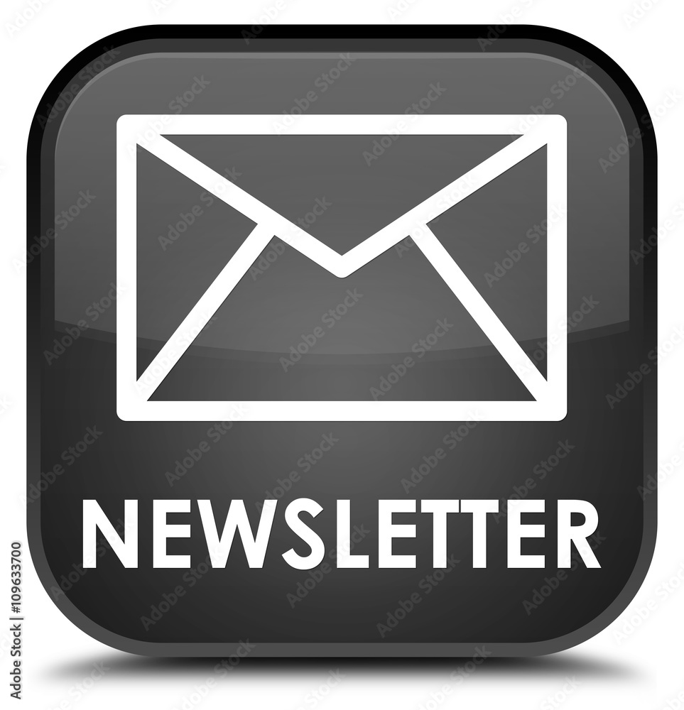 Newsletter black square button Newsletter black square button
