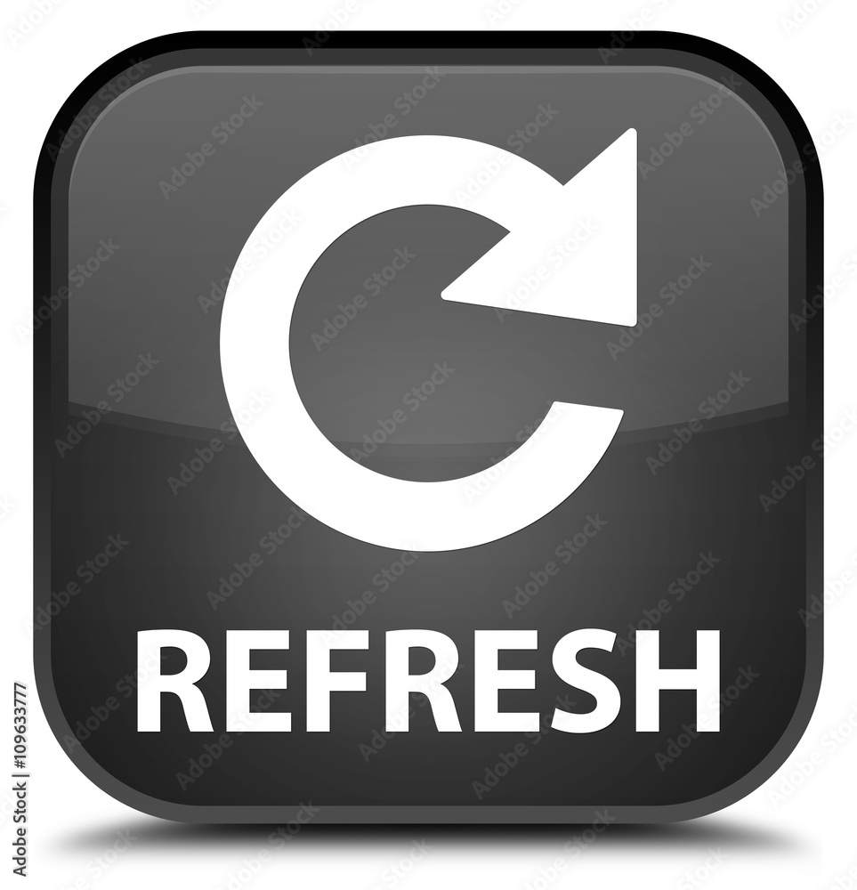 Refresh (rotate arrow icon) black square button Refresh (rotate arrow icon) black square button