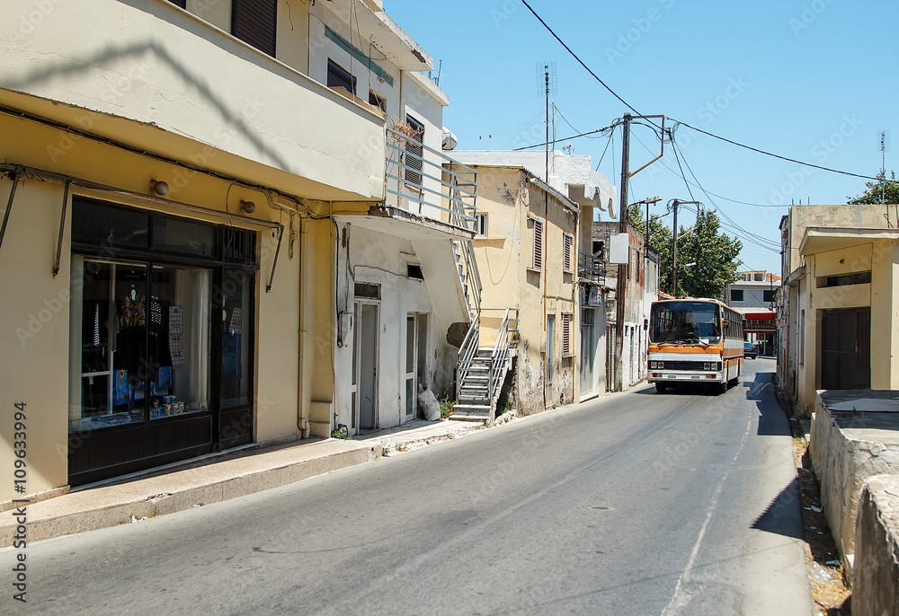 narrow streets of the Greek city of Rhodes Kremasti Greece