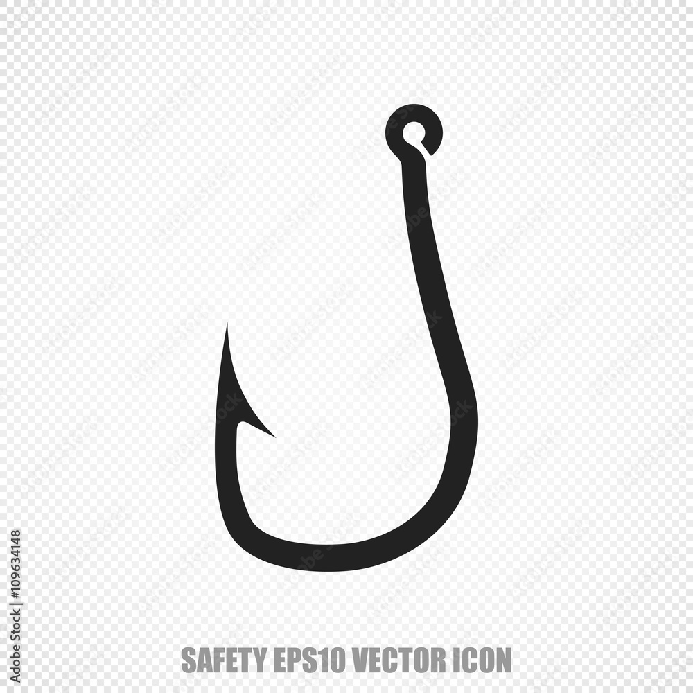 Security vector Fishing Hook icon. Modern flat design.