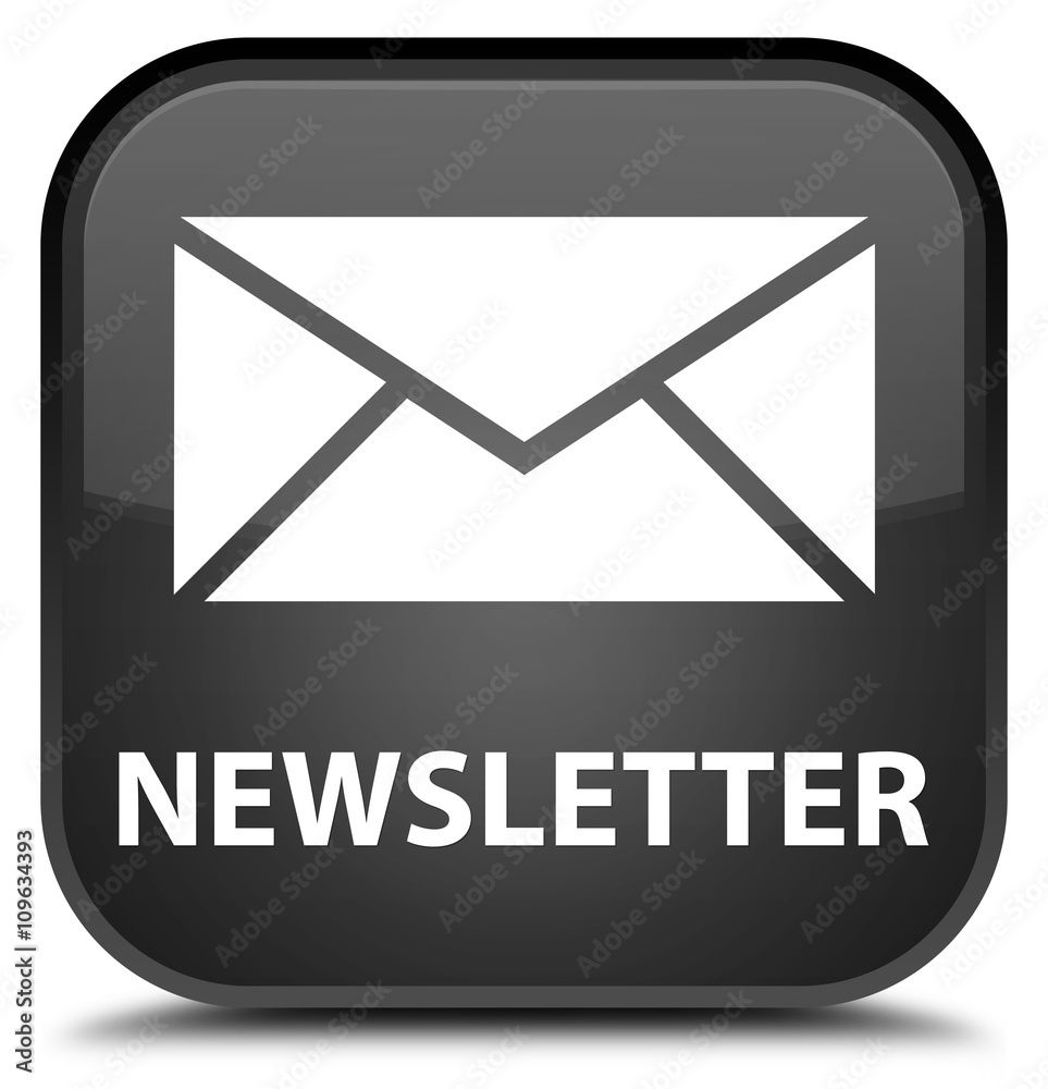 Newsletter black square button Newsletter black square button