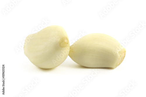 Garlic cloves isolated on the white background