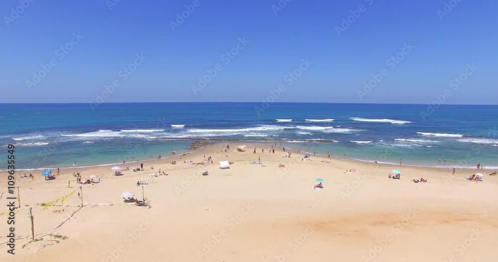 Aerial View of the Roman aqueduct by the Mediterranean Sea. CAESAREA, ISRAEL Aerial View of the Roman aqueduct by the Mediterranean Sea. CAESAREA, ISRAEL