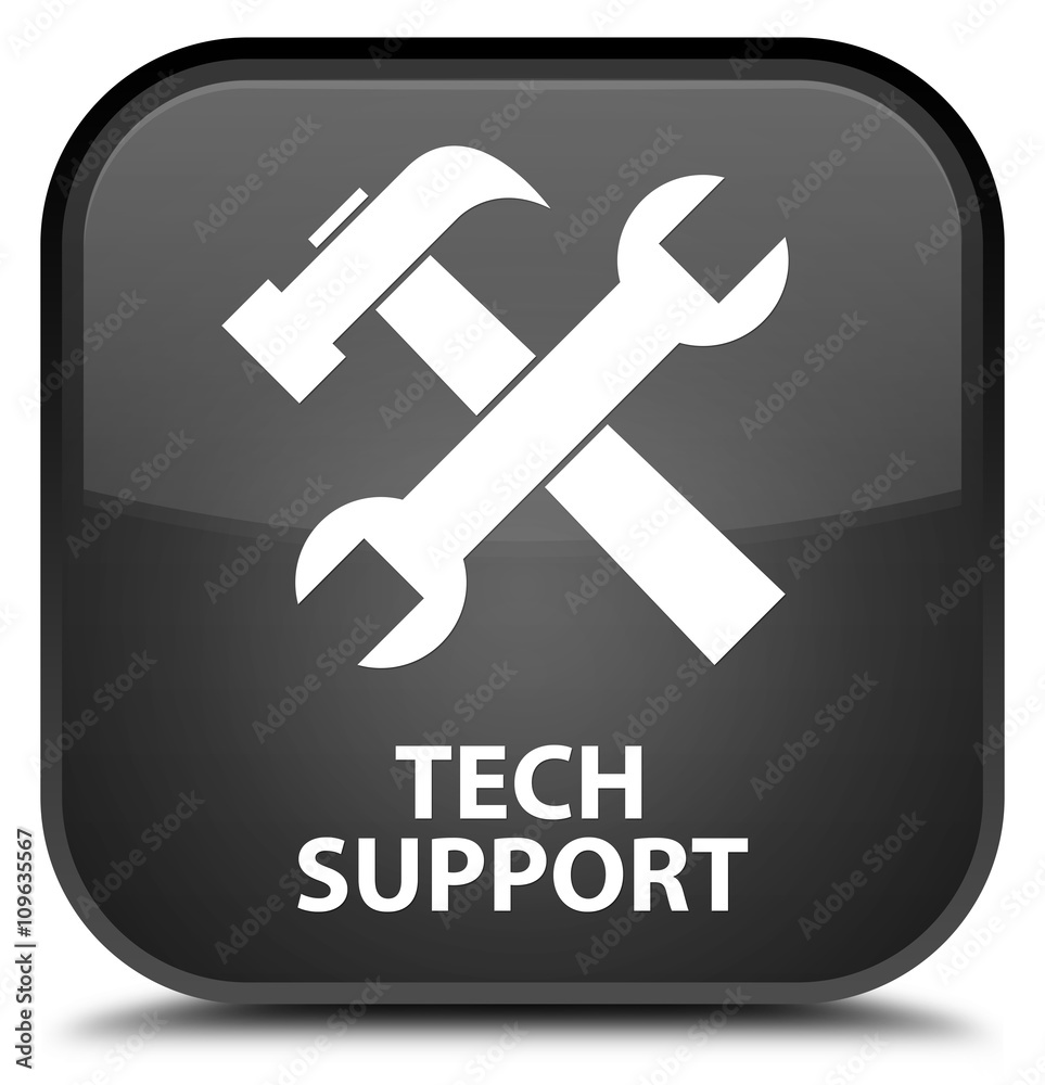 Tech support (tools icon) black square button Tech support (tools icon) black square button
