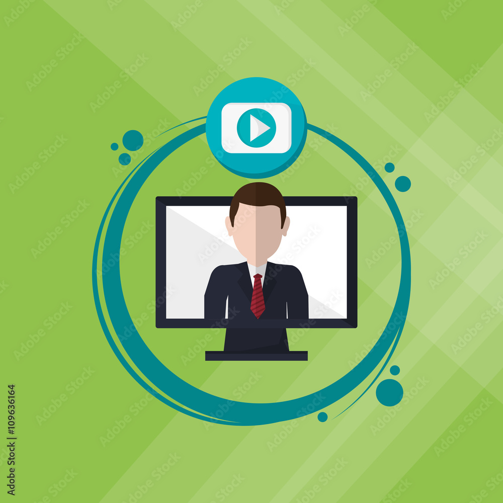 Business concept. computer icon. communication concept Business concept. computer icon. communication concept