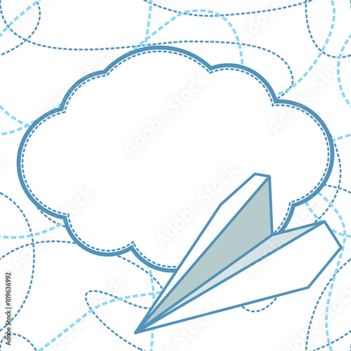 Paper Planes and Clouds Vector Background