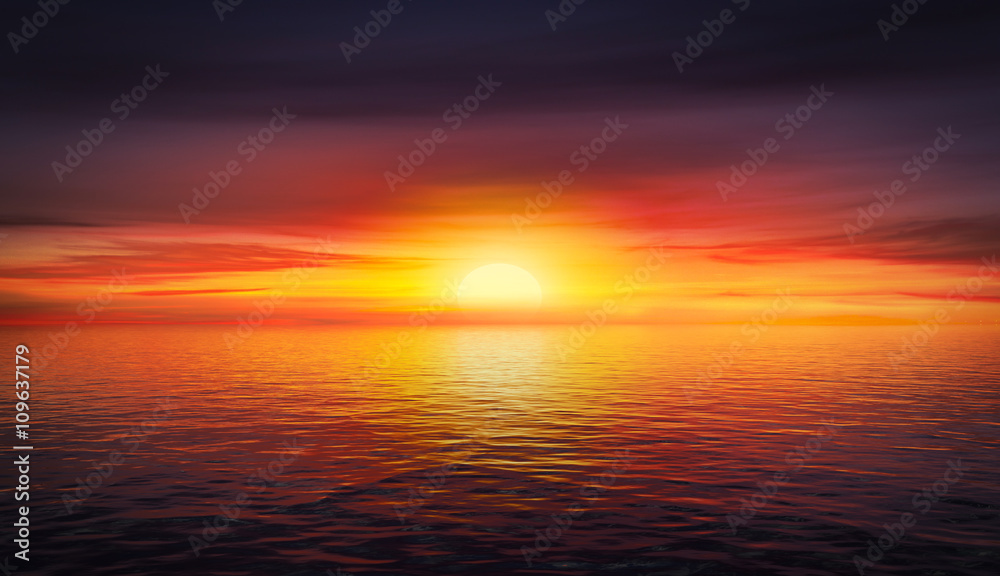 Obraz premium Piękny letni zachód słońca