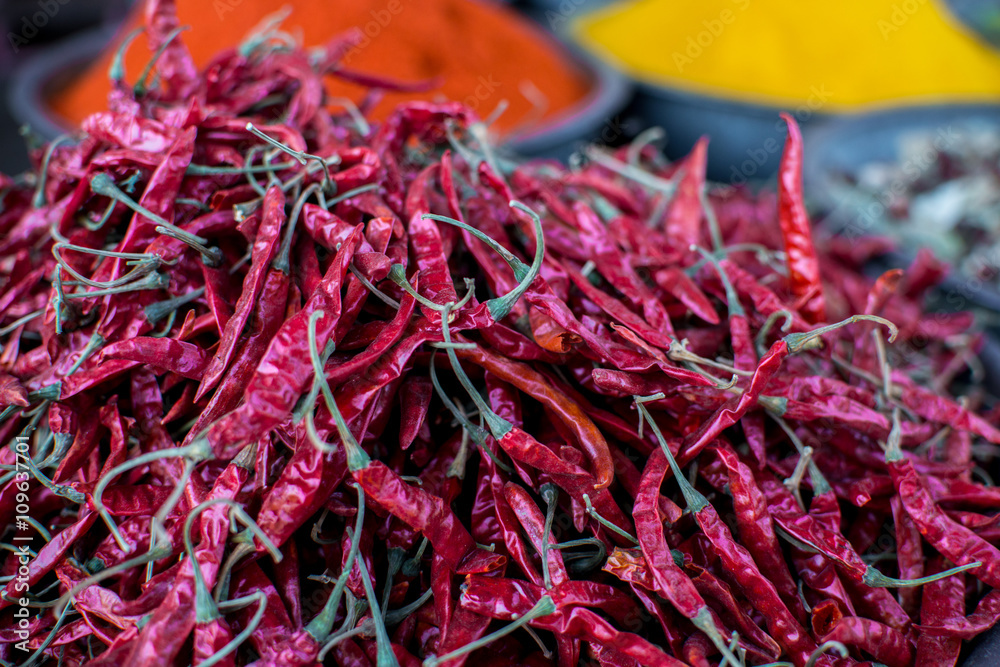 Fototapeta premium Close up red Indian chili pepper