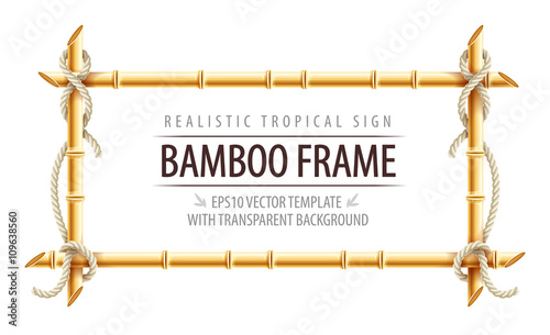 Bamboo frame template for tropical signboard