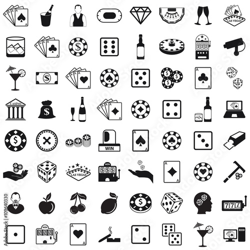 Casino icons set
