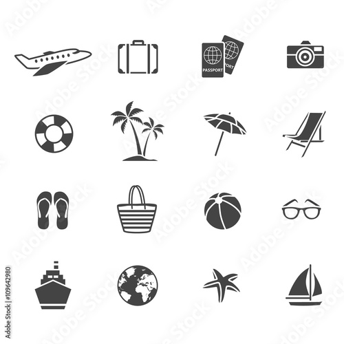 Vacation Graphic Flat Icons Set