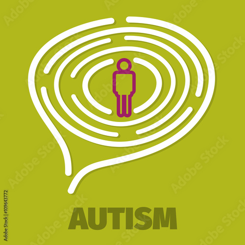 Vector Brain maze symbolizes autism, psychology, psychiatry