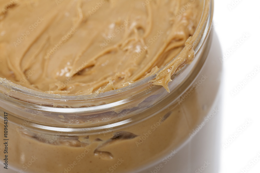 closed up peanut butter jar closed up peanut butter jar