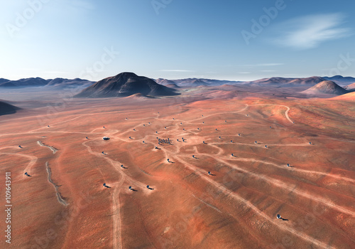 Fototapeta Naklejka Na Ścianę i Meble -  Mars surface. Elements of this image furnished by NASA
