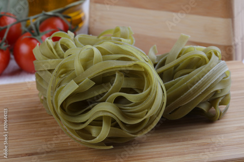 Raw tagliatelle pasta