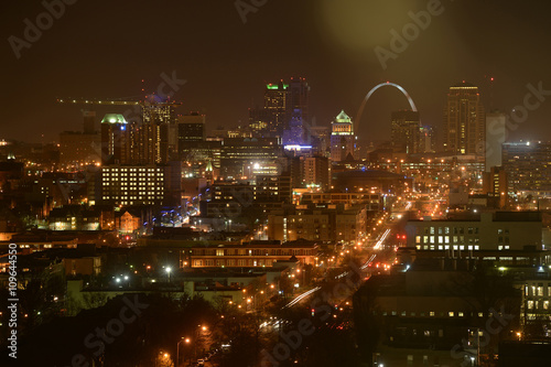 Evening view of St. Louis, Missouri and the Gateway Arch. © Jbyard