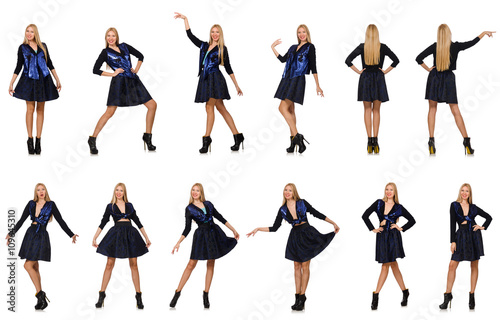 Composite photo of woman in various poses