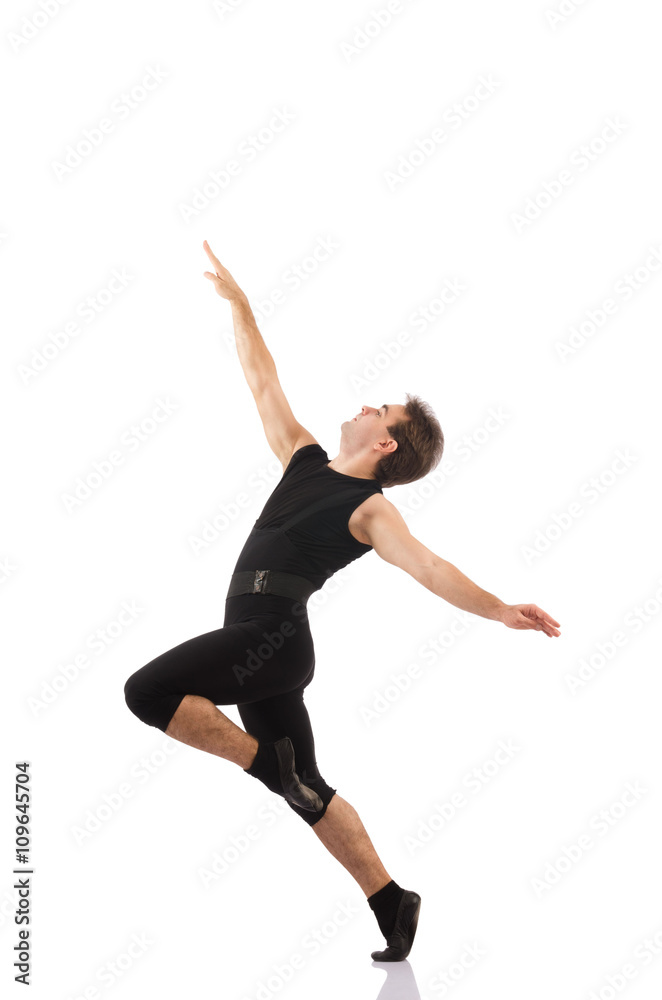 Young dancer isolated on the white