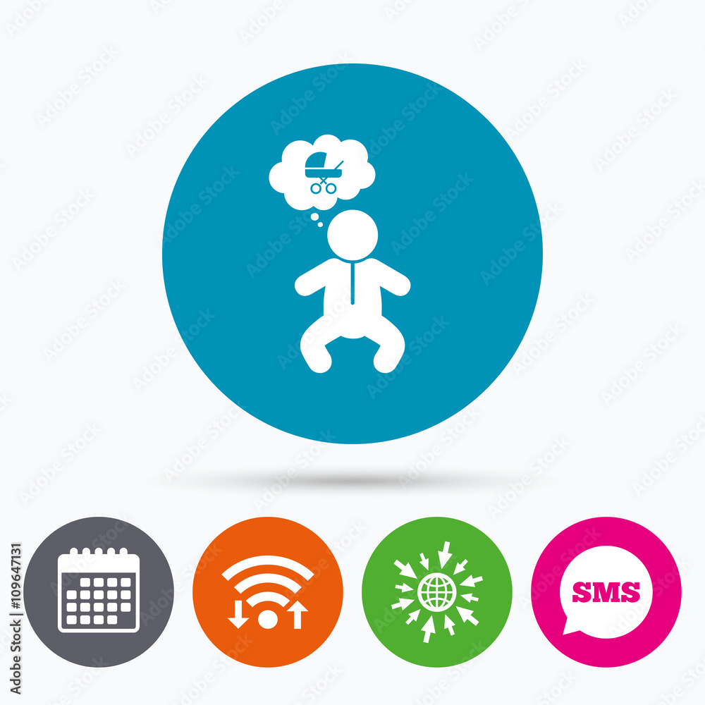 Baby infant sign icon. Toddler boy symbol. Baby infant sign icon. Toddler boy symbol.