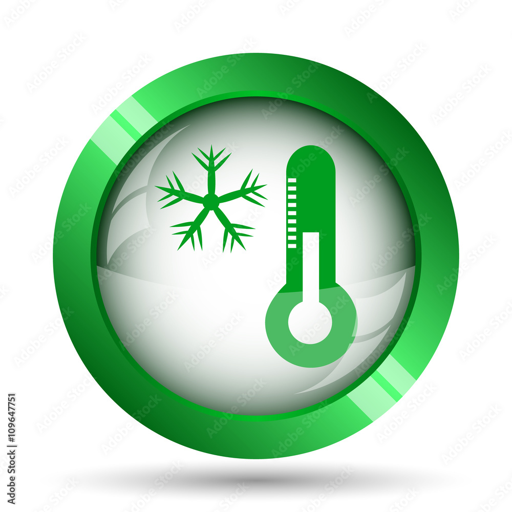 Snowflake with thermometer icon Snowflake with thermometer icon