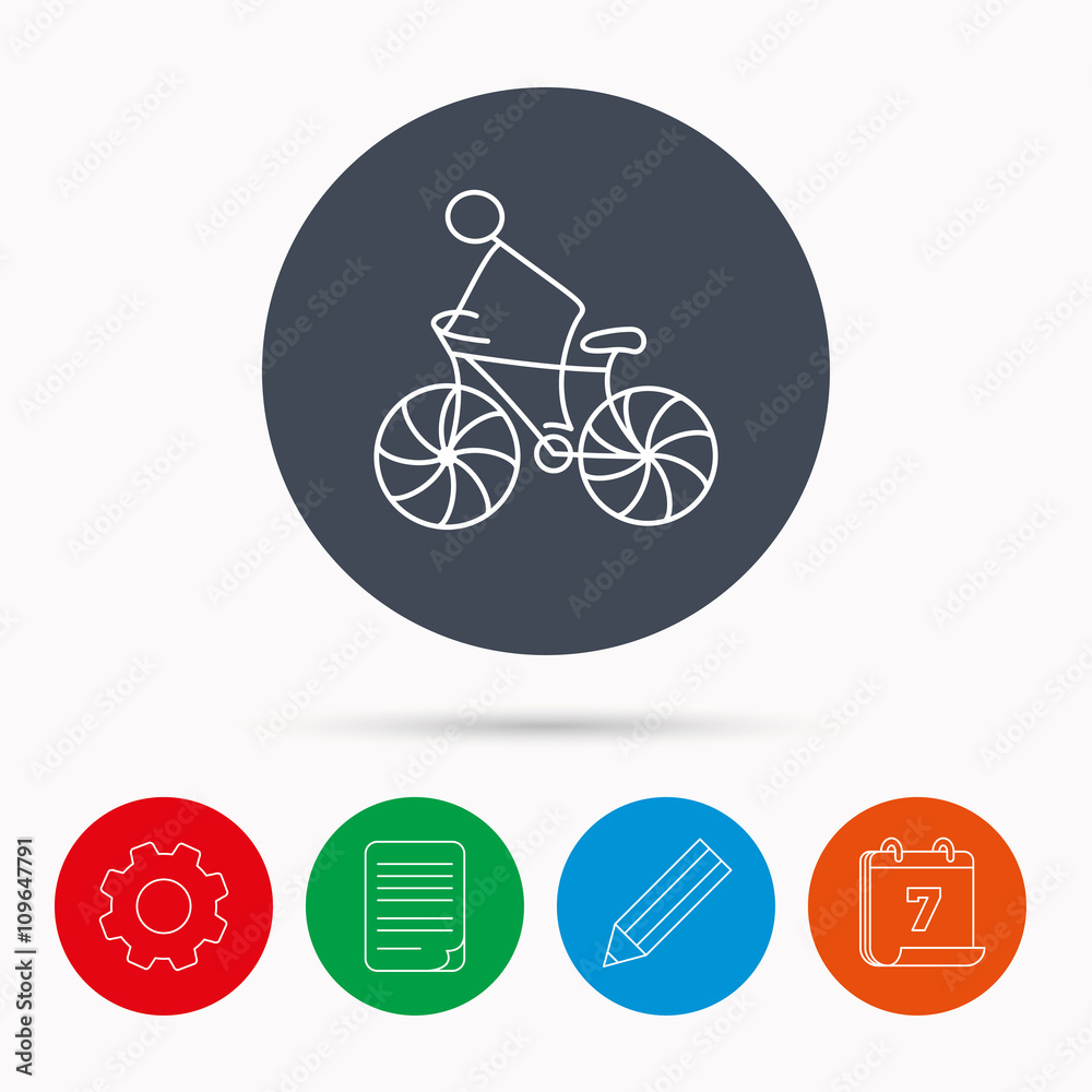 Biking sport icon. Bicycle race sign. Biking sport icon. Bicycle race sign.