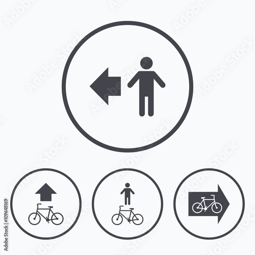 Pedestrian road icon. Bicycle path trail sign.
