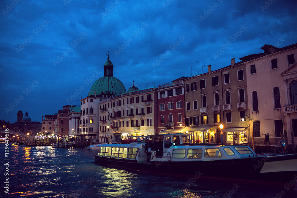 Venice Grand canal by night