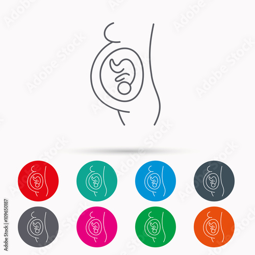 Pregnancy icon. Medical genecology sign.