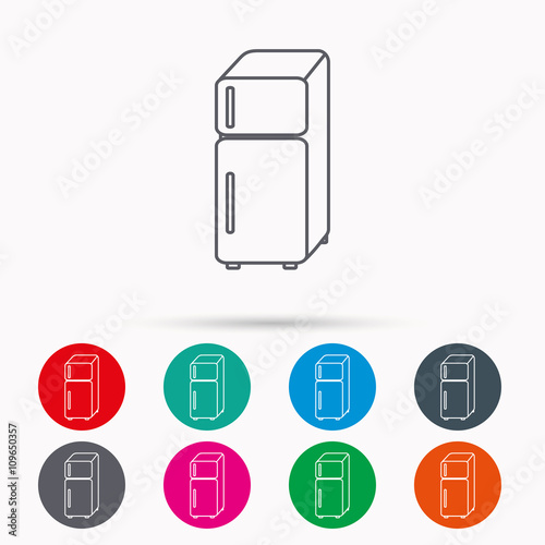 Refrigerator icon. Fridge sign.