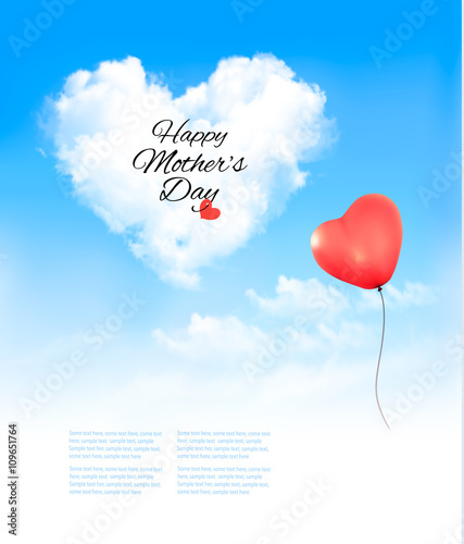 Happy Mother's Day cloud background. Vector.