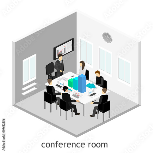 Business meeting in an office Business presentation meeting in an office around a table.