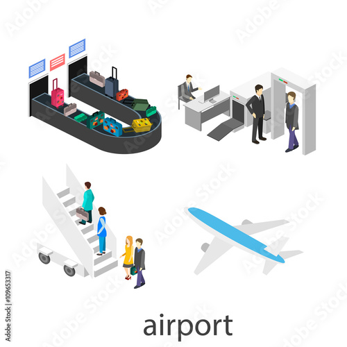 Isometric object of airport