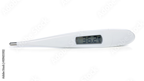 Electronic thermometer isolated on white background